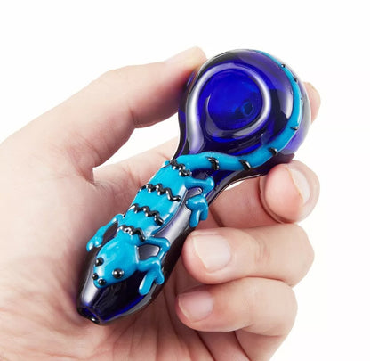 Glass Pipe: 4" Glow Lizard with Case & Cleaning Kit