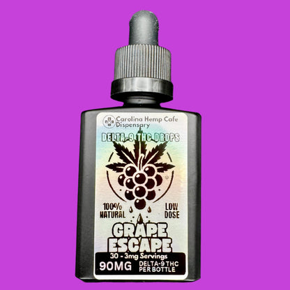 THC Drops - Grape Escape: Full Spectrum Low Dose, 3mg Delta-9 THC per Serving, 90mg Total