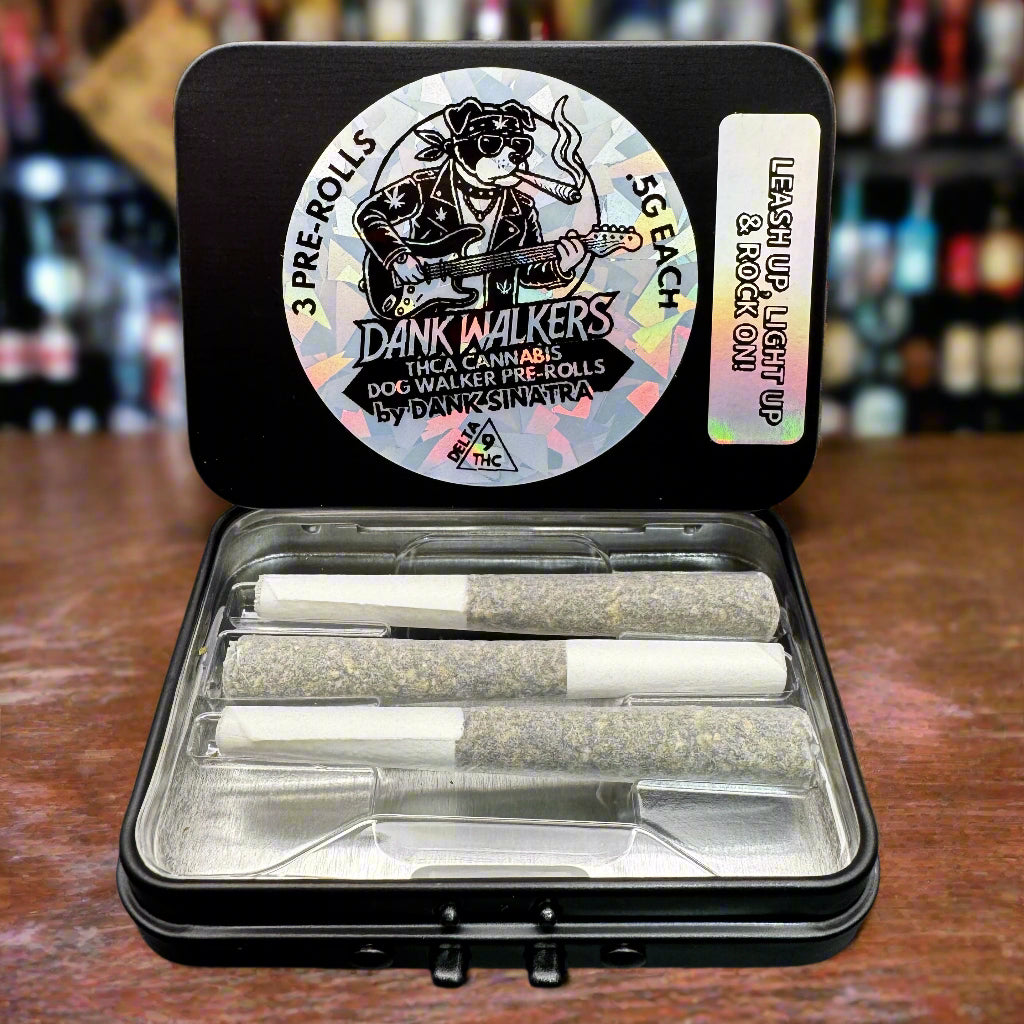 Dank Walkers – .5g Dog Walker Pre-Rolls in Travel-Ready Metal Case