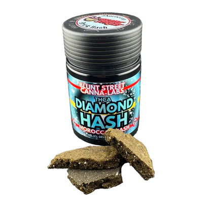 Diamond-Infused 87% THCA Moroccan Brick Hash | 99.4% THCA Diamond Infused