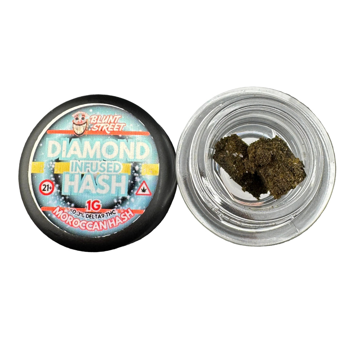 Diamond-Infused 87% THCA Moroccan Brick Hash | 99.4% THCA Diamond Infused