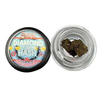 Diamond-Infused 87% THCA Moroccan Brick Hash | 99.4% THCA Diamond Infused