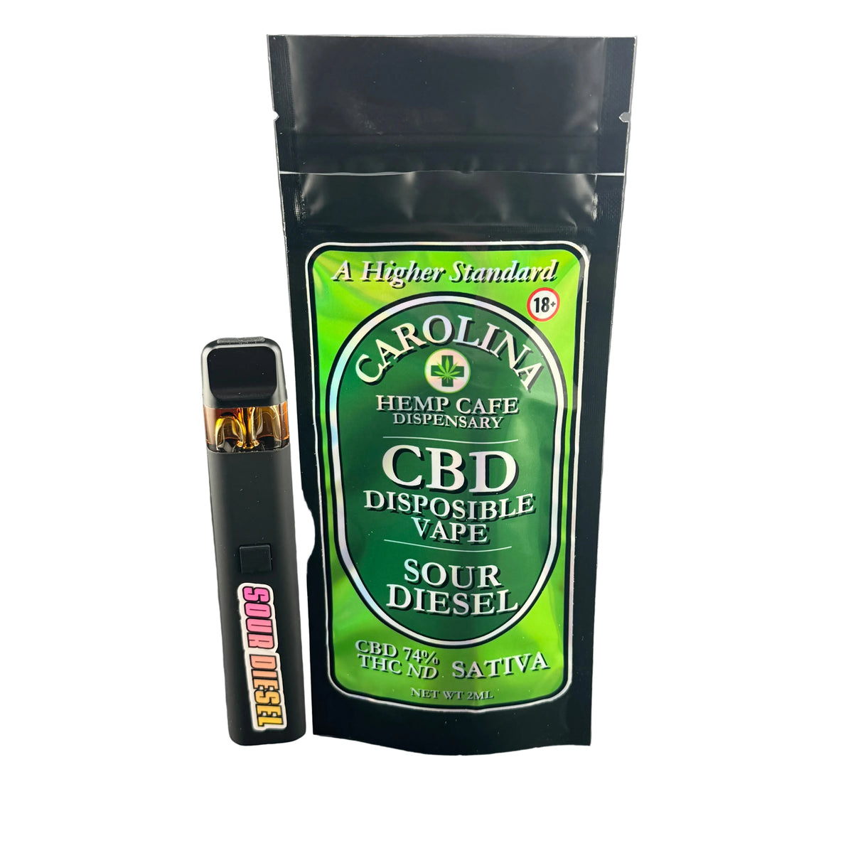 CBD Sour Diesel Disposable Vape | 2ml | 74% CBD