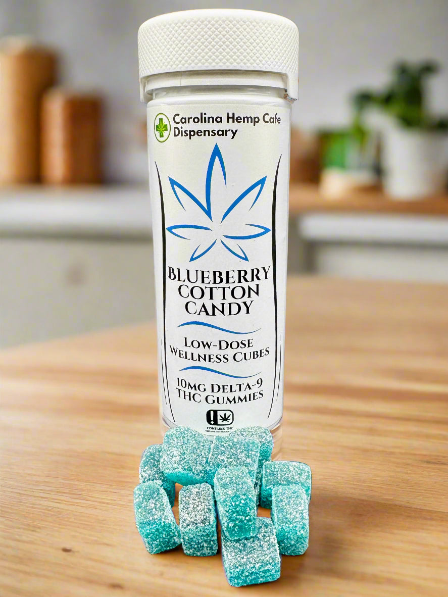 10mg Delta-9 THC Blueberry Cotton Candy | Low-Dose Gummies |  Carolina Hemp Cafe