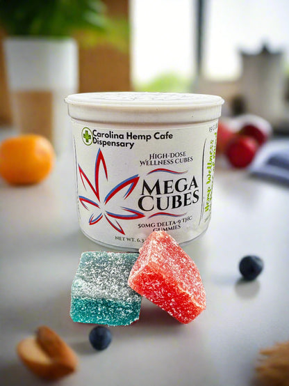 50mg Delta-9 THC Mega Cubes Gummy | High-Dose | Carolina Hemp Cafe