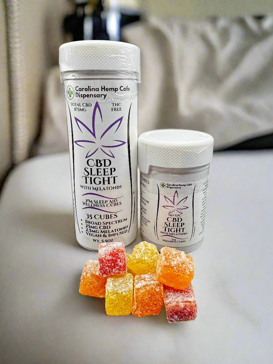 25mg CBD Sleep Tight with Melatonin | Sleep Aid Cubes | THC FREE | Carolina Hemp Cafe