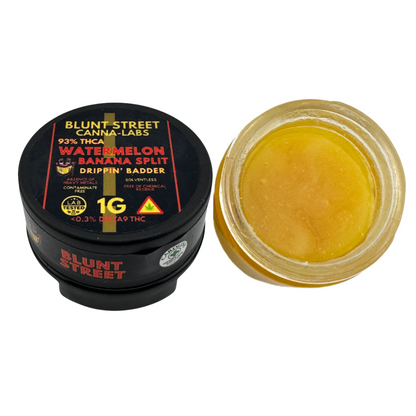 Blunt Street Canna-Labs cannabis product with black container and yellow substance.