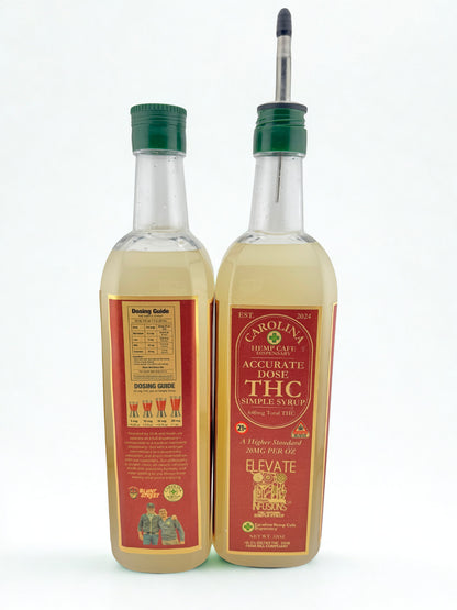 Accurate Dose THC Simple Syrup 32oz | 640MG Total | 20MG per Ounce