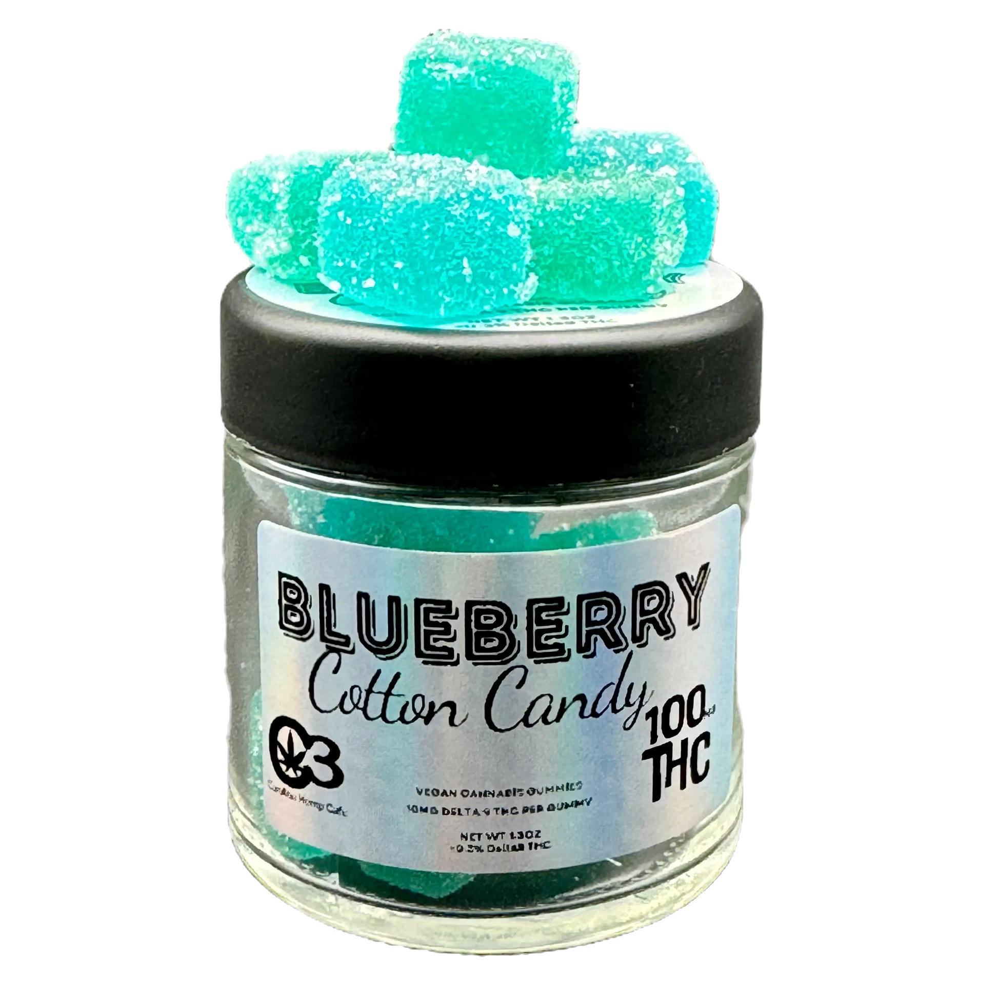 10mg Blueberry Cotton Candy Gummy by Carolina Hemp Cafe, Delta 9 THC 10mg Edibles in Childproof Packaging! Gummies Carolina Hemp Cafe