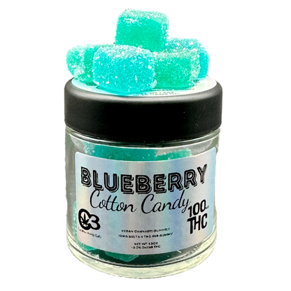 10mg Blueberry Cotton Candy Gummy by Carolina Hemp Cafe, Delta 9 THC 10mg Edibles in Childproof Packaging! Gummies Carolina Hemp Cafe