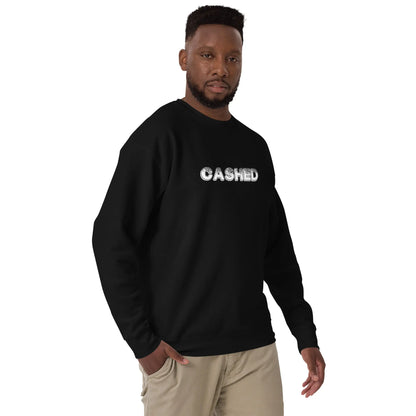 CASHED by Blunt Street Unisex Premium Sweatshirt Carolina Hemp Cafe